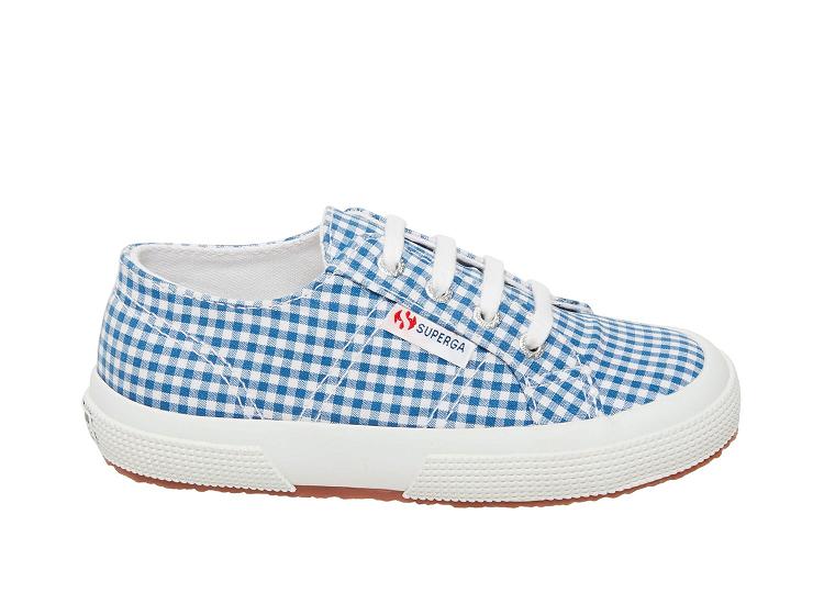 Superga 2750 Cotginghamj Blue Gingham - Kids Superga Shoes